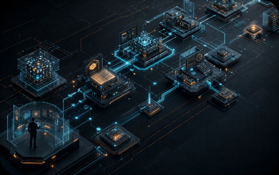 Isometric visualization of connected systems feeding a single operating view